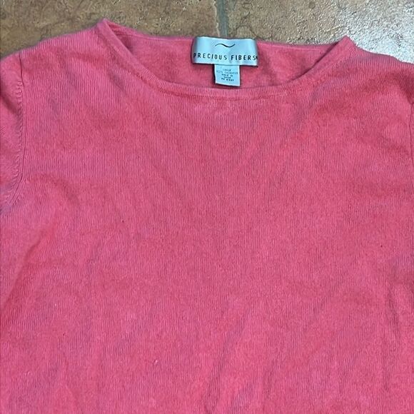 Precious Fibers Cashmere pink sweater size L - Picture 2 of 8